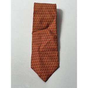 Salvatore Ferragamo Men's One Size Yellow Red Business Formal Silk Tie
